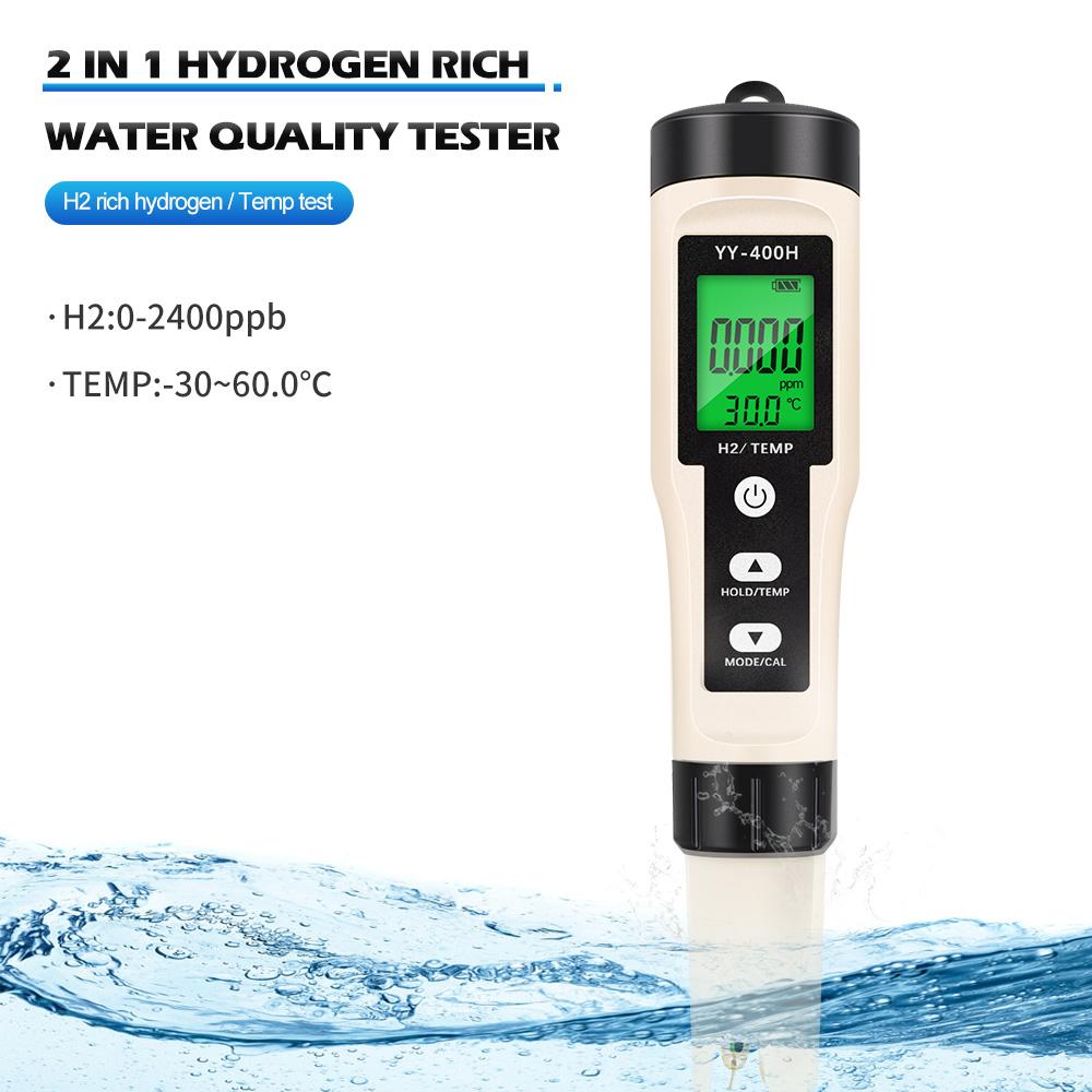 Hydrogen Water Tester Monitor H2 PH ORP TEMP Meter 4 in 1 Water Quality Analyzer Rich Hydrogen Test Pen for Aquariums Pools Spa