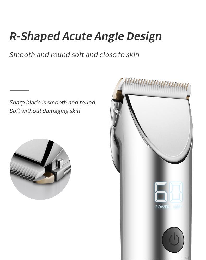 Rechargeable Electric Hair Clipper with LCD Display - Professional Haircut Set