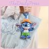 Summer Series Stitch Plush Keyring With Hat Wearing Swimming Design Ring