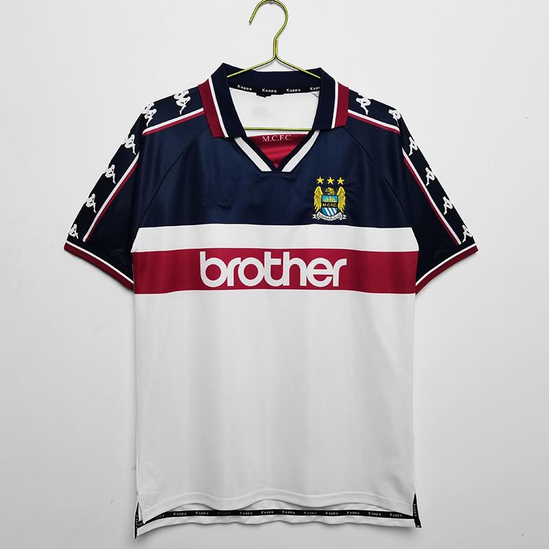 Manchester City Retro Football Jersey 2007-08 Home Kit Sun Jihai 17 Aguero 16 Adult Unisex Short Sleeve Soccer Shirt