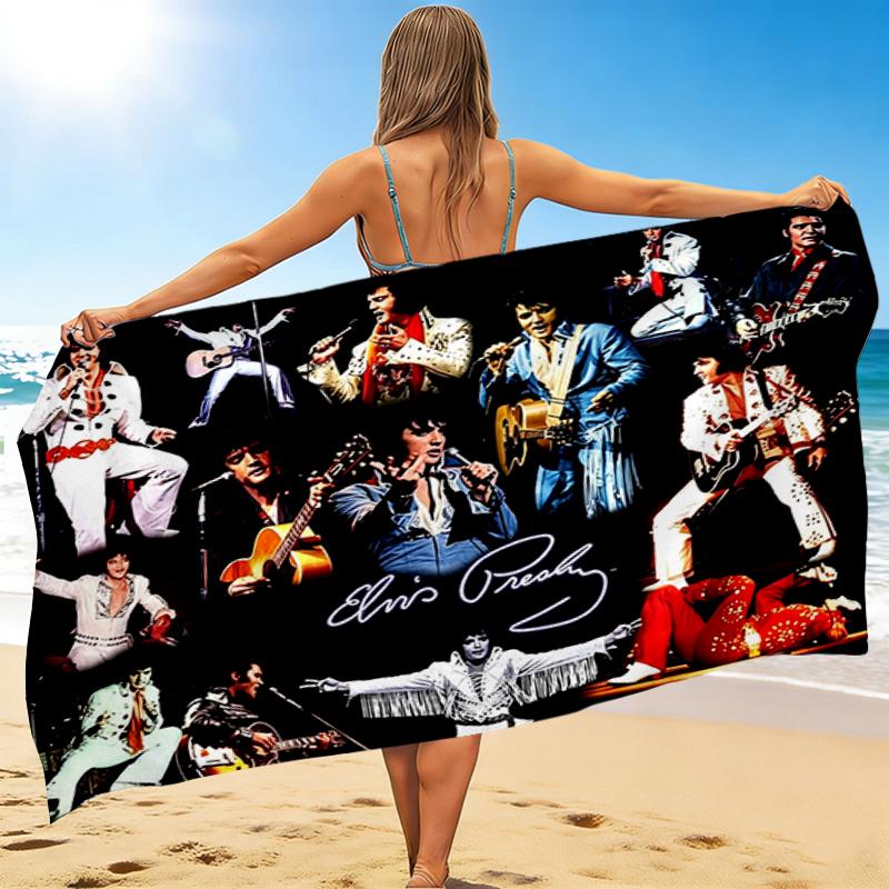 1Pc Rock Roll Legends Beach Towel, Quick Dry, Multi-Use for Beach Pool Gym Yoga Home Travel, Christmas, Halloween, Xmas Gift M92884