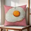 Food Fried Egg Pizza Cushion Cover Natural Linen Organic Fabric DoubleSided Printing Couch Pillow Covers Home Decor Gift