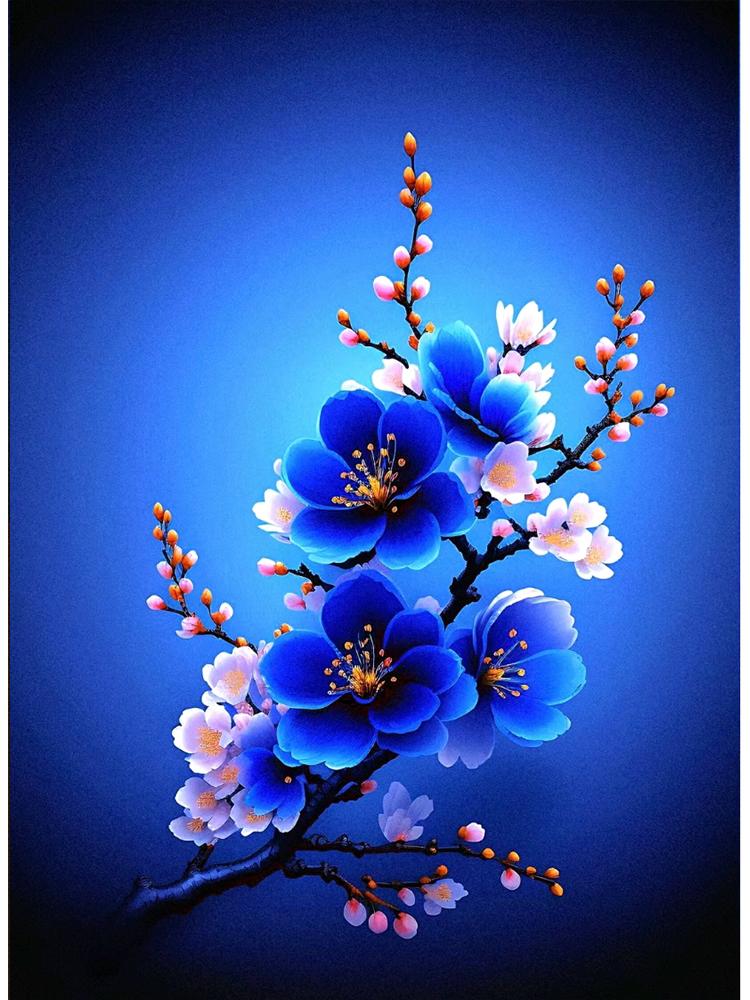 Алмазная картина мозаика цветы серия Rhine Blue One Plum Blossom 5D DIY вышивка крестом украшение для дома
