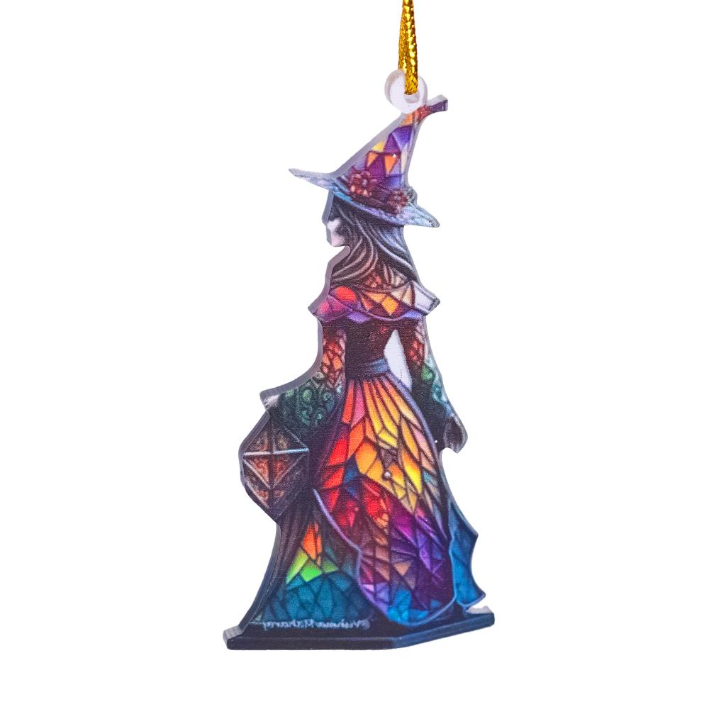 Halloween Witch Car Pendant Rearview Mirror Hanging Decoration Doll DIY Ornaments for Party Haunted House Decorate Props