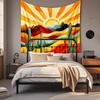 Watercolor color-block tapestry world map fabric wall hanging for bedroom and study room wall decoration background fabric