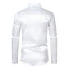 Men Dress Shirt Glossy Surface Satin Solid Color Turn-down Collar Button-down Mid Length Formal Busines Shirt Party Club Shirt