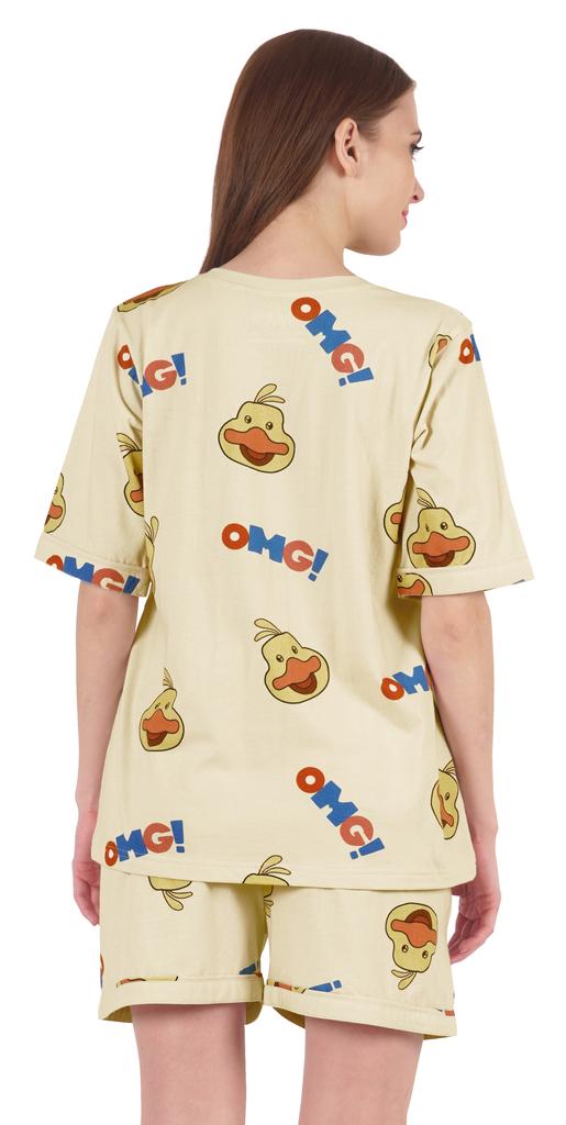 Inkmeso Printed Nightwear Shorts Set For Women Top And Short Sleepwear Sets 2