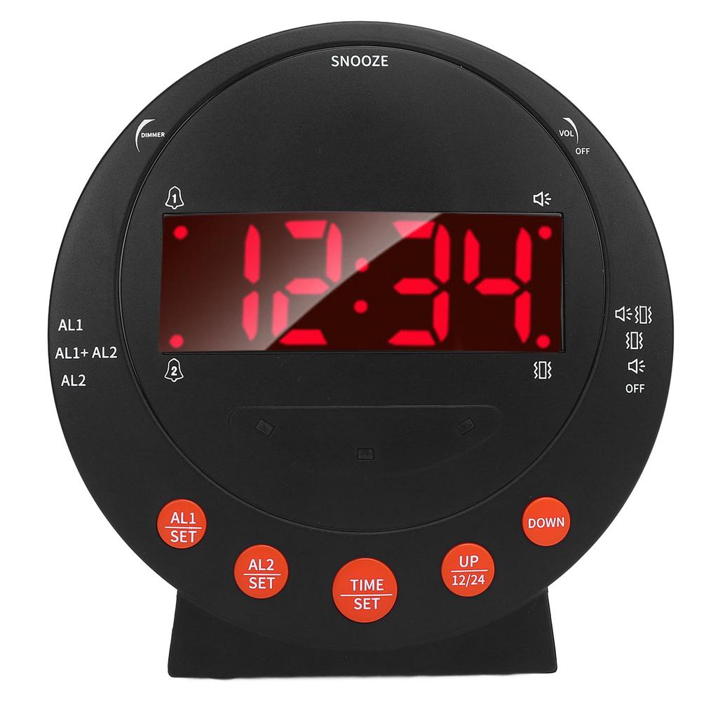 Вибрационный будильник для глухих и слабослышащих людей Цифровой будильник с функцией повтора сигнала и светодиодным дисплеем