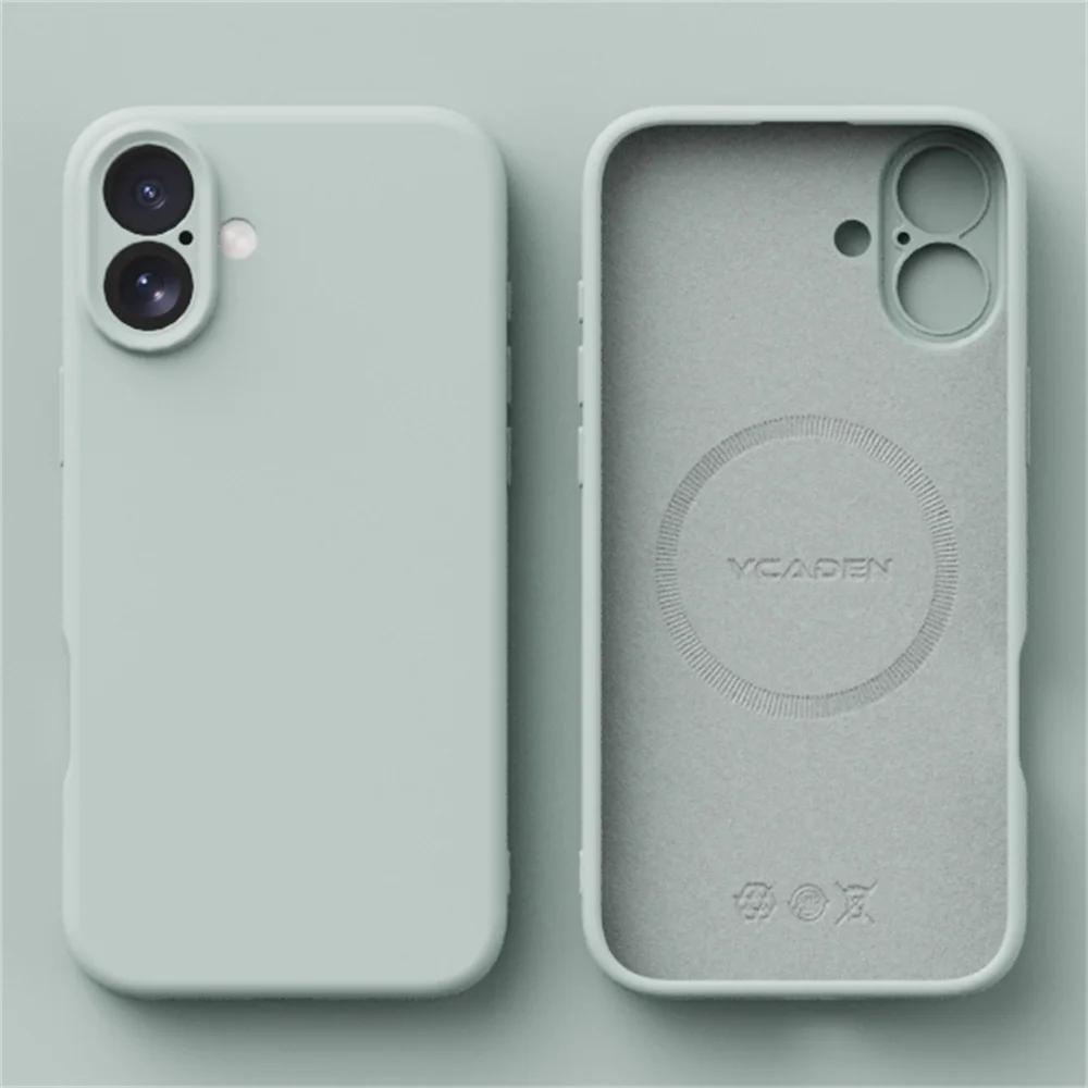Силиконовый матовый чехол Magsafe для беспроводной зарядки для iPhone 16 15 14 13 12 11 Pro Max 14 15 16 Plus Высококачественная жидкая задняя крышка