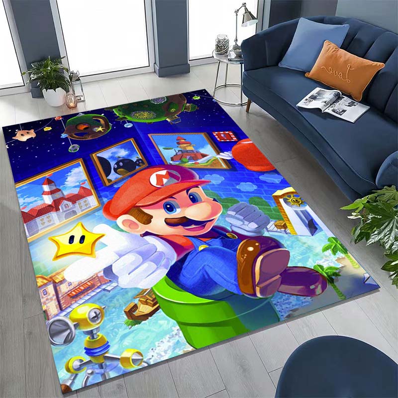 Новый 2026 Super Mario Bros. Ковер подходит для домашнего декора в игровых комнатах, спальнях, гостиных, зонах у дивана и других помещениях.