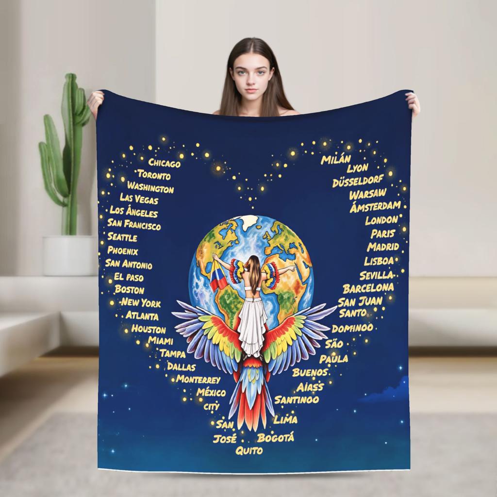 Плед Karols G Tropicoqueta Tour для детей и взрослых, фланелевое постельное белье, пледы для улицы, мягкое, качественное, для DIY, покрывало, подарок