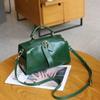 2025 Spring/Summer Women's Large-Capacity Retro Boston Square Bag - Soft Leather Crossbody Shoulder Bag