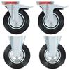 Casters - vidaXL - Set of 4 - 200 Mm - Rubber - Max Load 180 Kg