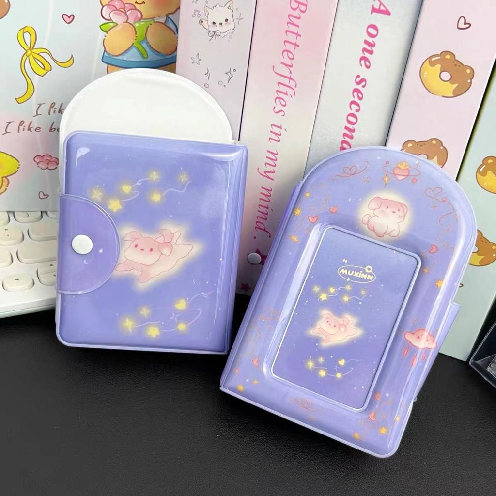 Summer Puppy Soda PVC Photocard Album 3 Inch Kpop Idol Card Binder Cute Animal Mini Photo Album 32 Pockets for Sweet Girls Gifts