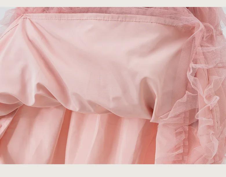 Girls' Korean Style Fairy Mesh Midi Skirt - Sweet White Tutu for Children