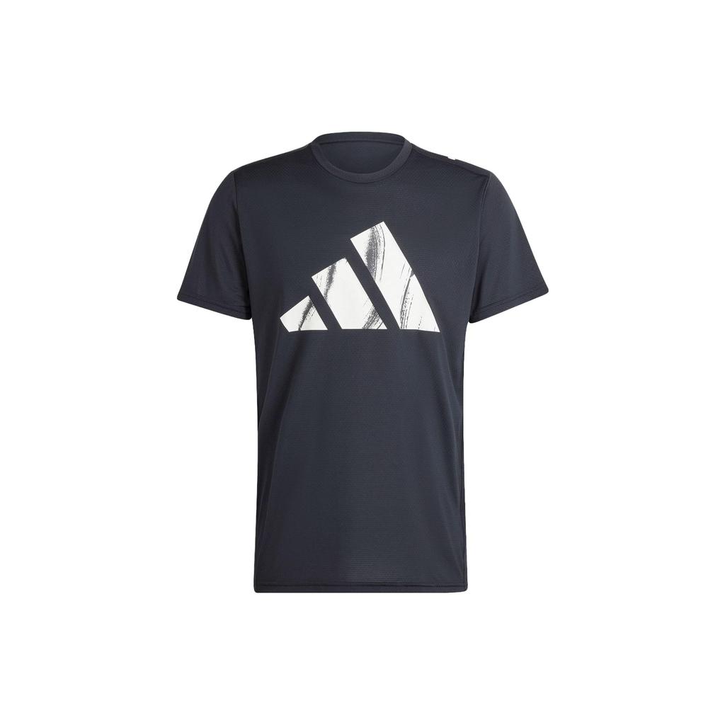 adidas Футболка для бега с логотипом Brand Love, мужские топы, черные HZ4512