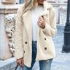 Plus Size Autumn and Winter Women's Button Fur Coat Lapel Loose Fleece Coat