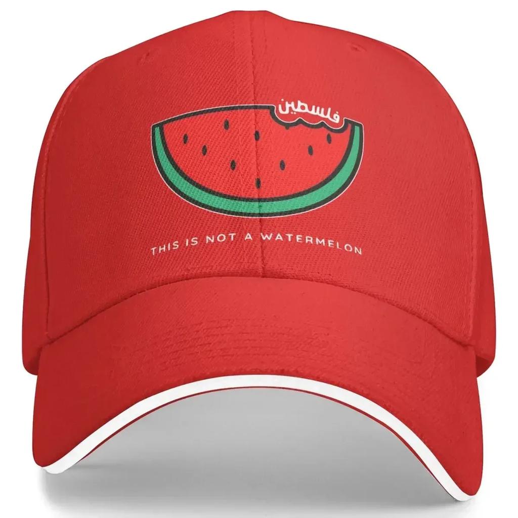 This Is Not A Watermelon Baseball Cap Casual Headwear Unisex Women Parody Magritte Watermelon Trucker Hat Adjustable Fit