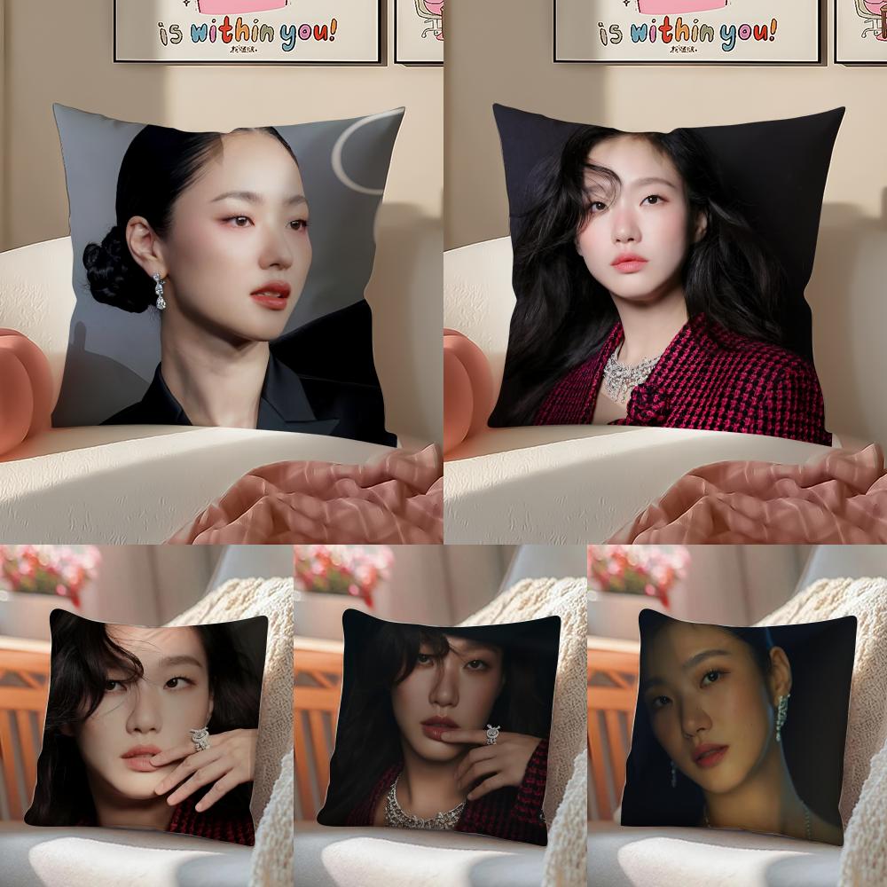 Talented Actress KKim Ko Eun Cushion Cover Pillowcase Short Plush Invisible zipper Room Sofa Cushion Cover