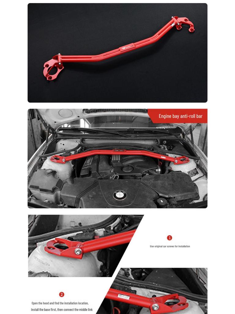 BMW E46 3 Series Rear Chassis Sway Bar & Reinforcement Kit