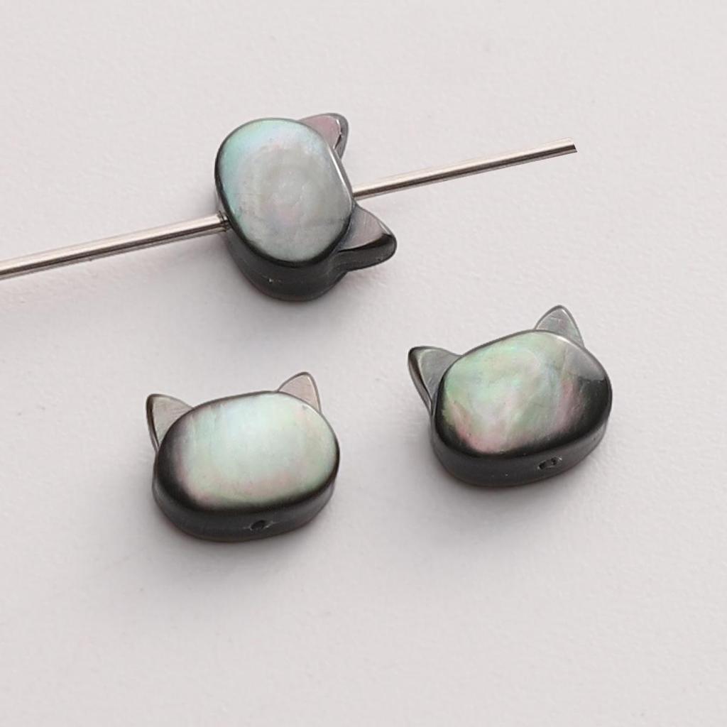 Натуральные ракушечные бусины в виде головы кролика и кошки для изготовления ожерелий, браслетов, серег и другой бижутерии