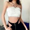 Backless Sexy Camisole Plush Slim Short Style Trendy Street Spring and Summer Shengteng Plush Tube Top