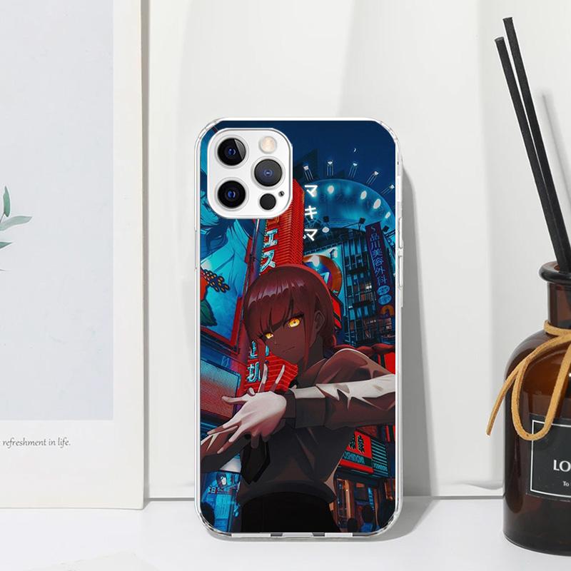 Chainsaw Makima Power Phone Case For Iphone 17 Air 16 15 Plus 16E 14 Pro Max 13 Mini 12 11 7 8 SE Fundas Soft Back Cover 17 Air
