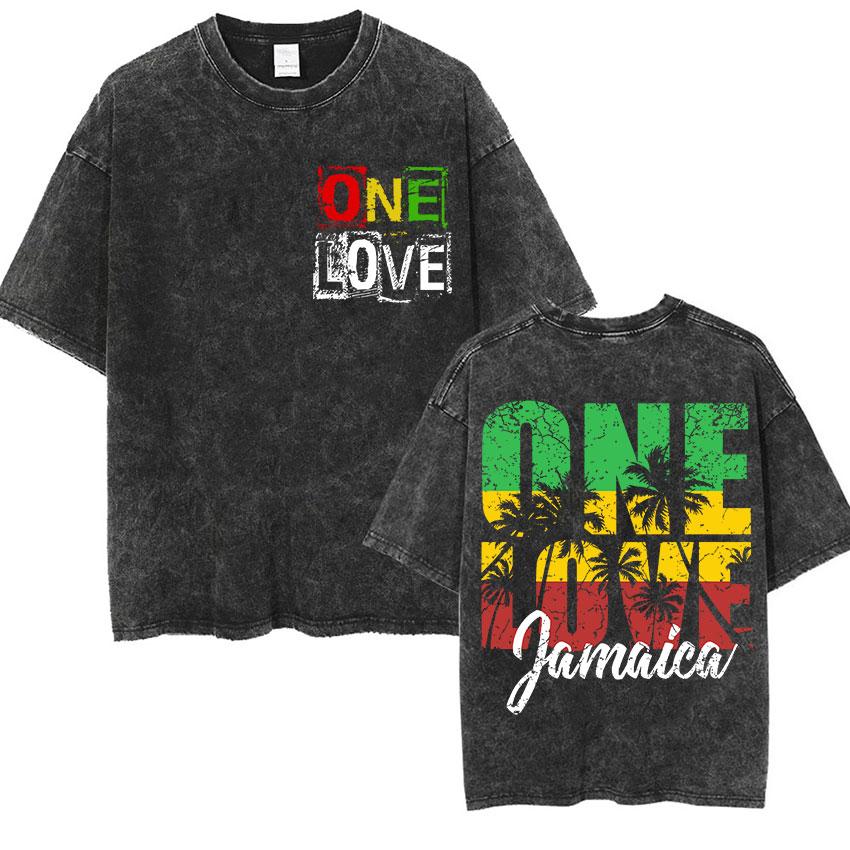 Vintage Washed Bob Marley T Shirt Punk Hip Hop Short Sleeve T-shirts Unisex High Quality Oversized T-shirts Y2k Streetwear