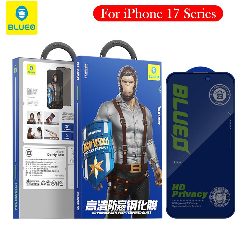 Защитное стекло Blueo Privacy для iPhone 17 Pro Max Антишпионский протектор экрана для iPhone 17 Air