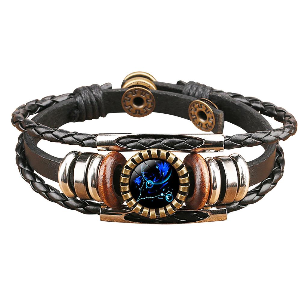  Браслет со знаками, 1 шт., очаровательный кожаный плетеный браслет из веревки, женский мужской плетеный браслет из веревки, браслет-цепочка в стиле панк, модные ювелирные аксессуары