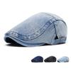 Men Denim Forward Cap Women's Spring Summer Cap Beret British Newsboy Cap