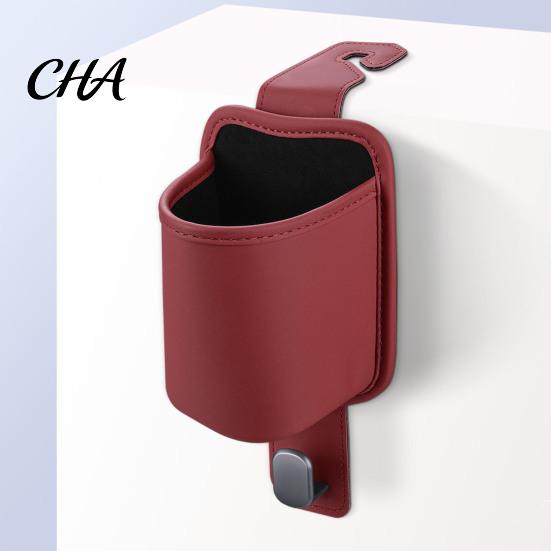 Vehicle Door Pocket Leather Car Cup Holder, Multifunctional Drink Hanger Pu Storage Bag with Headrest Hooks, Window Holder for Drinks Phone