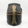 Средневековый Шлем Крестоносца Черненая Сталь Тамплиерский с Латунным Крестом SCA LARP Косплей Подарок Рыцарские Доспехи Подарок для Него