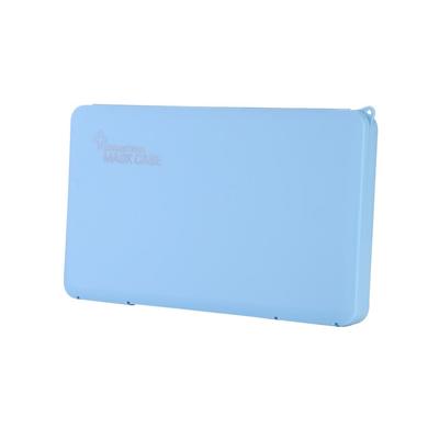 Портативный чехол для хранения защитных масок для лица, многоразовый пылезащитный пластиковый органайзер для защиты рта, однотонный, с синим принтом