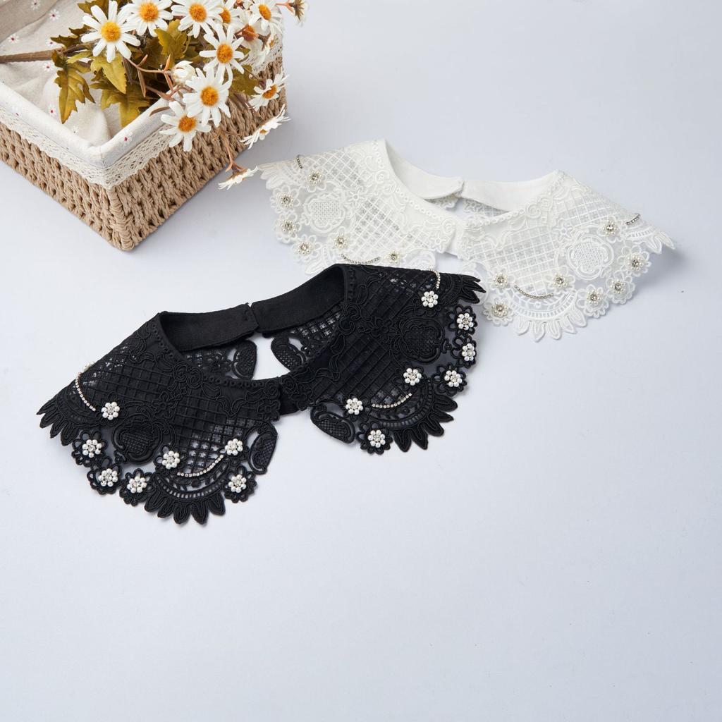 Women Handmade Fake Collar Shawl Decoration Ladies Sweater False Collars Lapel Top Women Apparel Accessories
