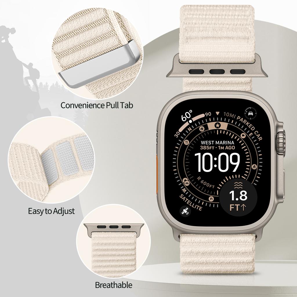 Спортивная петля для ремешка Apple Watch Серии 11/10/9/8/7/6/SE/Ultra 3 49мм 46мм 45мм 44мм 42/41/40мм Браслет Ремешок Correa iWatch Strap