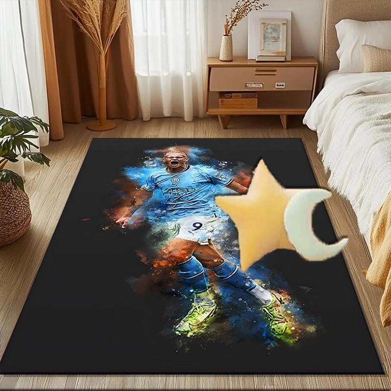 Haaland's Number 9 Journey Rug Game Carpet, Floor Mat for Bedroom Living Room Entryway Rug, Home Decor Idea Gift for Christmas birthday