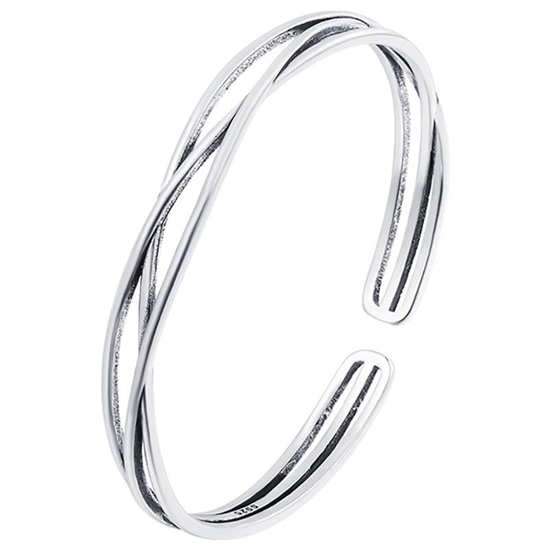 foxanry Браслет со скрещенными линиями для женщин, пар, минималистичный модный индивидуальный юбилейный ювелирный аксессуар, подарки