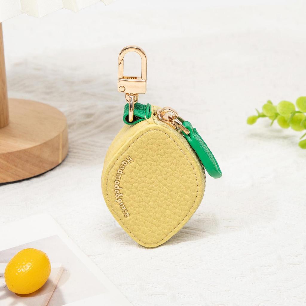 Cross-border Spot Bag Charm: Fruit Series Coin Purse, PU Leather Keychain, Earphone Bag - Small & Cute