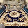 Роскошный большой ковер для гостиной, нескользящий, с цветочным дизайном, синий коврик для дивана и стола, с бордюром, мягкий ковер для отдыха, машинная стирка, фланель