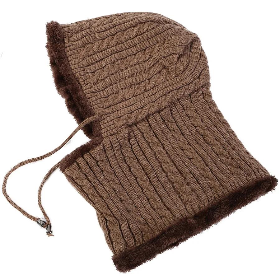 Women Fashion Warm Winter Knitted Hat Scarf  Women Warm Mask Thick Girl Female Caps Fashion Accessories