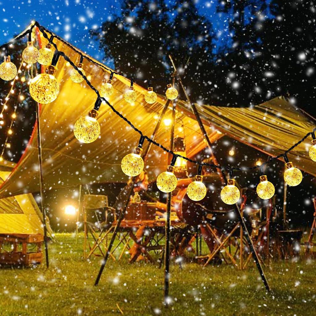 20~200LED Solar String Lights Outdoor Crystal Fairy Light Christmas Garland 8 Mode Waterproof Patio Light for Garden Party Decor