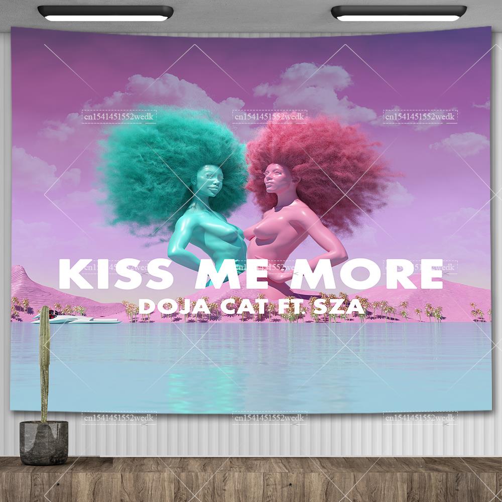 Doja Cat Scarlet Обложка музыкального альбома Плакат Настенный гобелен Хип-хоп Поп Гобелены Эстетическое украшение комнаты Фоновая ткань
