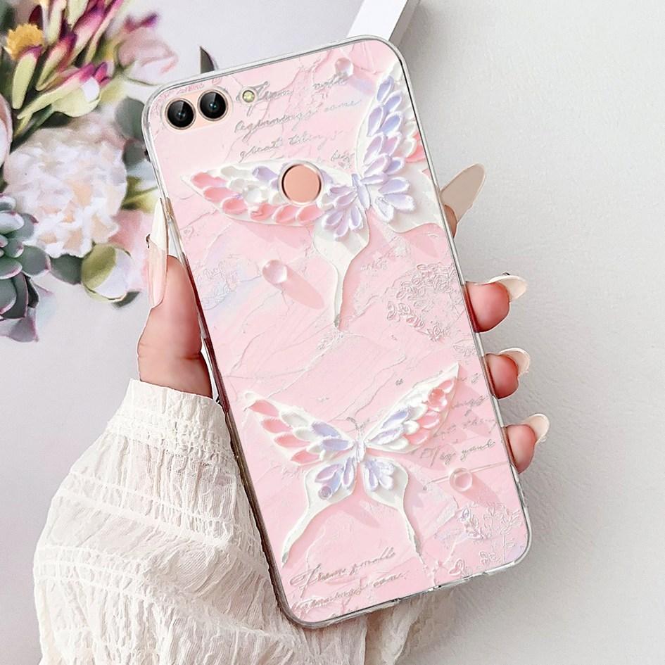 For Huawei P Smart 2018 Case Popular Butterfly Soft Silicone TPU Phone Back Cover For Huawei PSmart FIG-LX1 FIG-LX2 FIG-LX3 Case