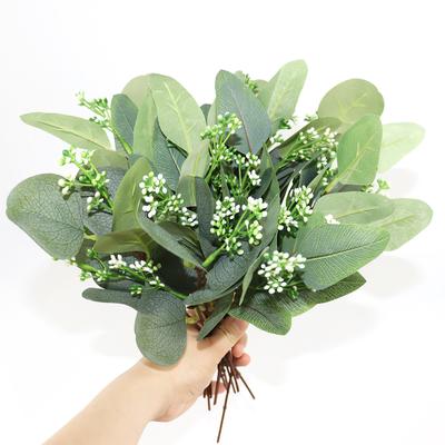 5/10 шт. Искусственное зеленое растение Поддельная ветка листа эвкалипта Свадебные цветочные букеты Настенные венки Домашний сад Ваза DIY Украшения