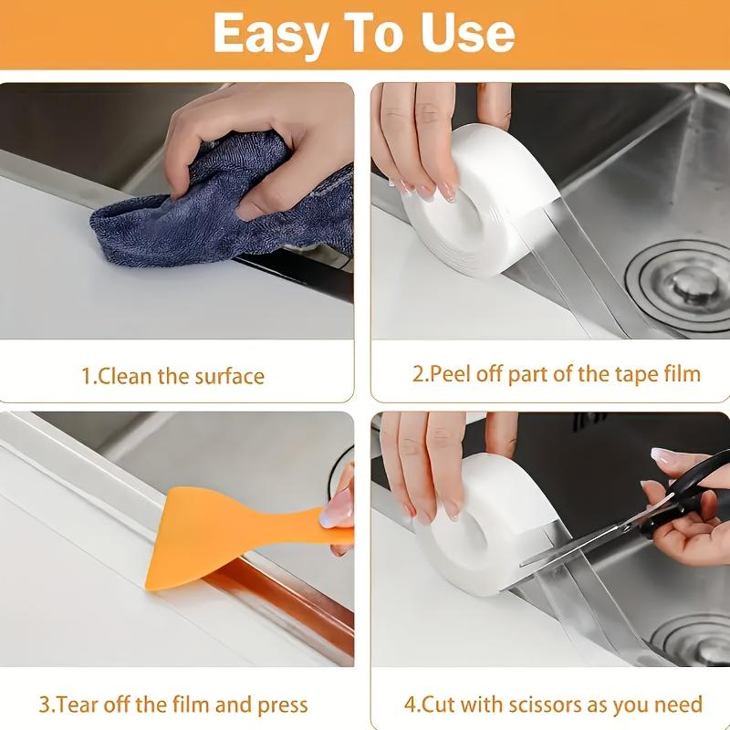 1 шт. прозрачная кухонная ванная герметизирующая лента - самоклеящаяся водонепроницаемая и устойчивая к плесени уплотнительная полоса