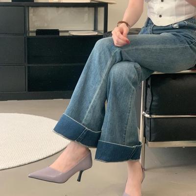 Красные женские туфли на высоком каблуке, новые модели весна-осень 2025, с открытыми боками, на тонком каблуке, не утомляют ноги, темпераментные, туфли-лодочки с острым носом для светской львицы