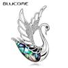 Natural Abalone Shell Personalized Swan Brooch Pins Women’s Brooch for Coat Suit Laple Pins New Year Gift
