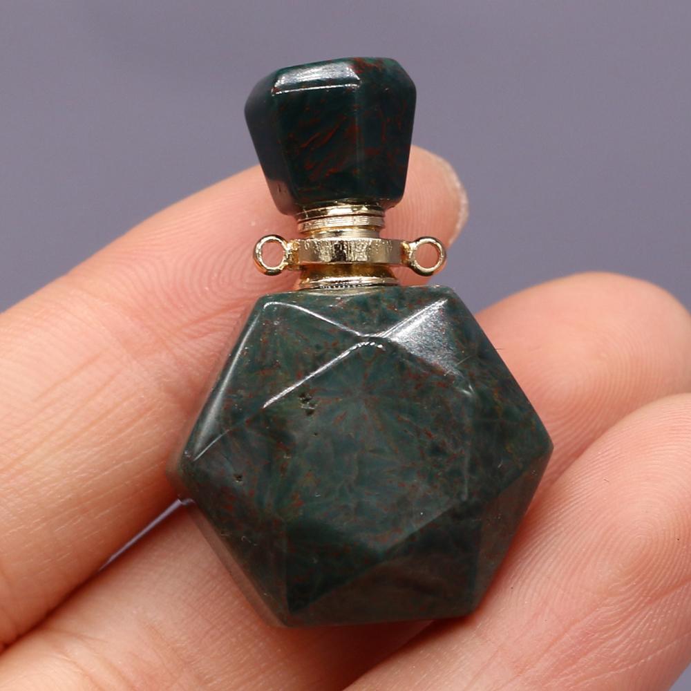 1Pc Unique Perfume Bottle Energy Natural Stone Pendant, Reiki Healing Crystal Charms for DIY Women Necklace Accessories - Jewelry Making Crafts Gifts