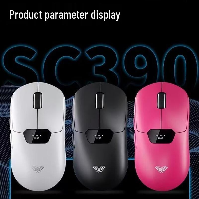Легкая игровая мышь AULA SC390 с тремя режимами и умным дисплеем